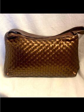 Copper/Brown Woven clutch/handbag